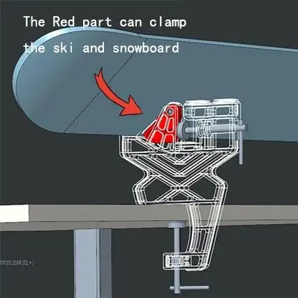 IGOSKI Ski and Snowboard Vice, No-Slip Vise Grips, Upgrade Adjustable Tuning and Waxing Ski Vice with Horizontal and Vertical Working Positions IGOSKI