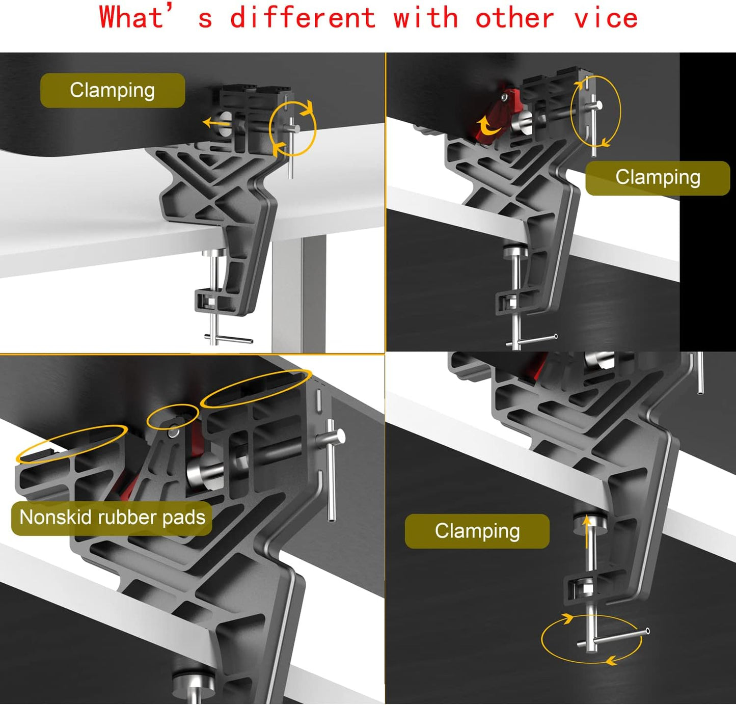 IGOSKI Ski and Snowboard Vice, No-Slip Vise Grips, Upgrade Adjustable Tuning and Waxing Ski Vice with Horizontal and Vertical Working Positions