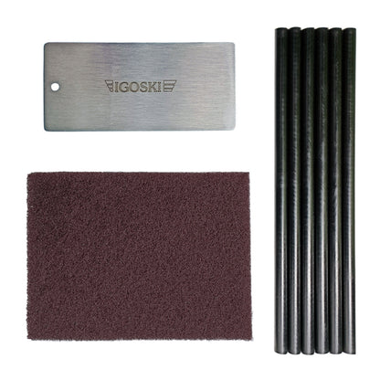 Ski Metal Wax Scraper Polish Pad Ptex Candle Sitcks Set For Removal of Excess Wax From Skis and Snowboards Tuning Snowboarding