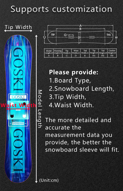 lGOSKl Snowboard Sleeve Full Coverage Snowboard Bag: Easy Carry, Scratch-Proof Suitcase Case for Ultimate Board
